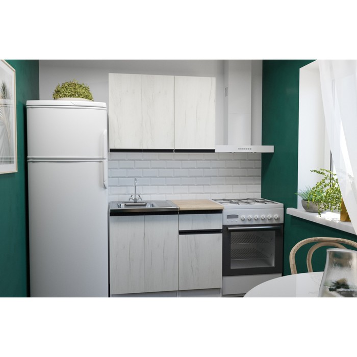 Кухонный гарнитур прямой «Амели мини», 1000×600 мм, цвет белый/дуб бунратти/дуб грей