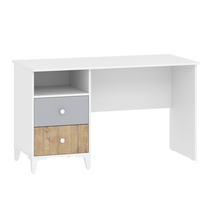 Стол письменный «Морти», 600×1302×760 мм, цвет дуб бунратти/серый/белый