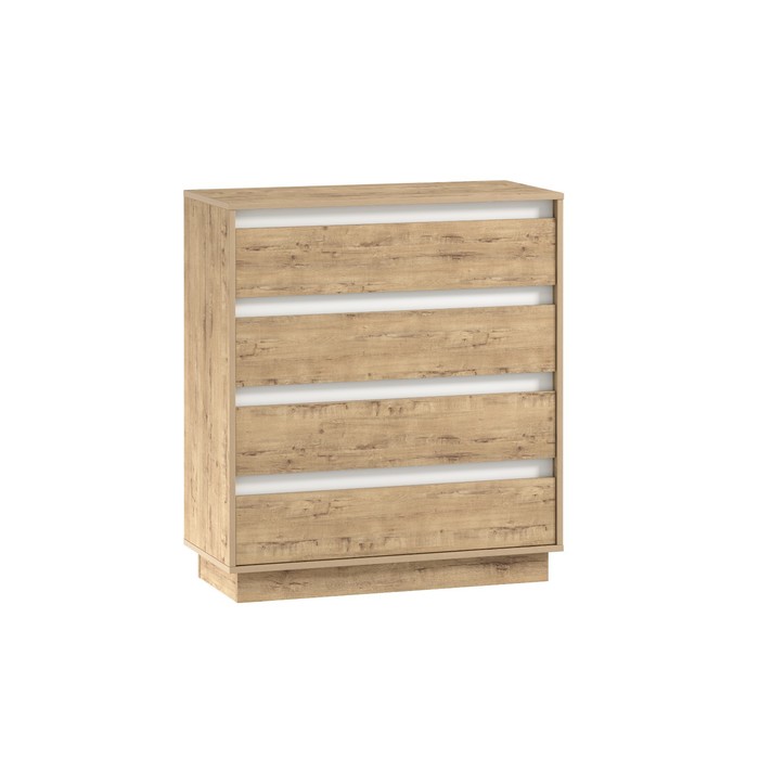 Комод напольный Virginia, 884×404×1018 мм, цвет белый скандинавский/дуб бунратти