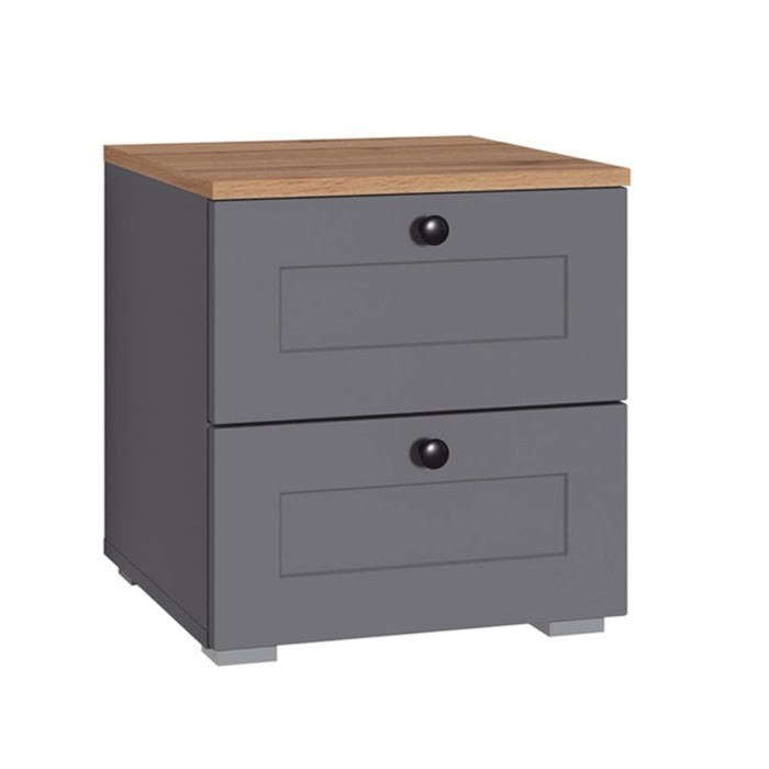 Тумба прикроватная «Остин 16.152», 400×419×439 мм, цвет серый графит/дуб золотой